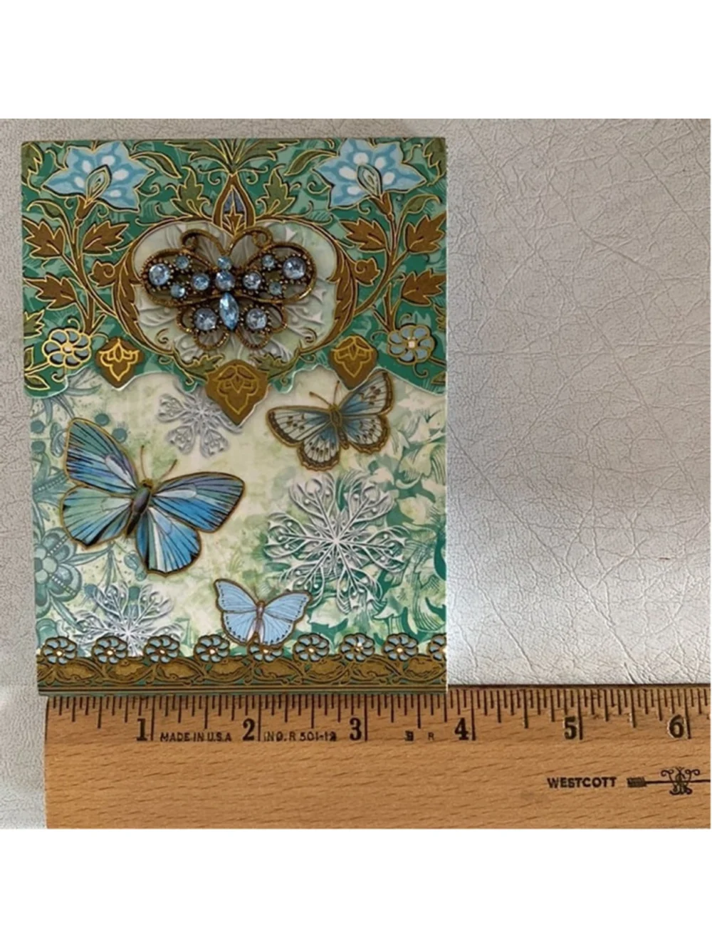 Jeweled fancy mini notebook butterfly floral design